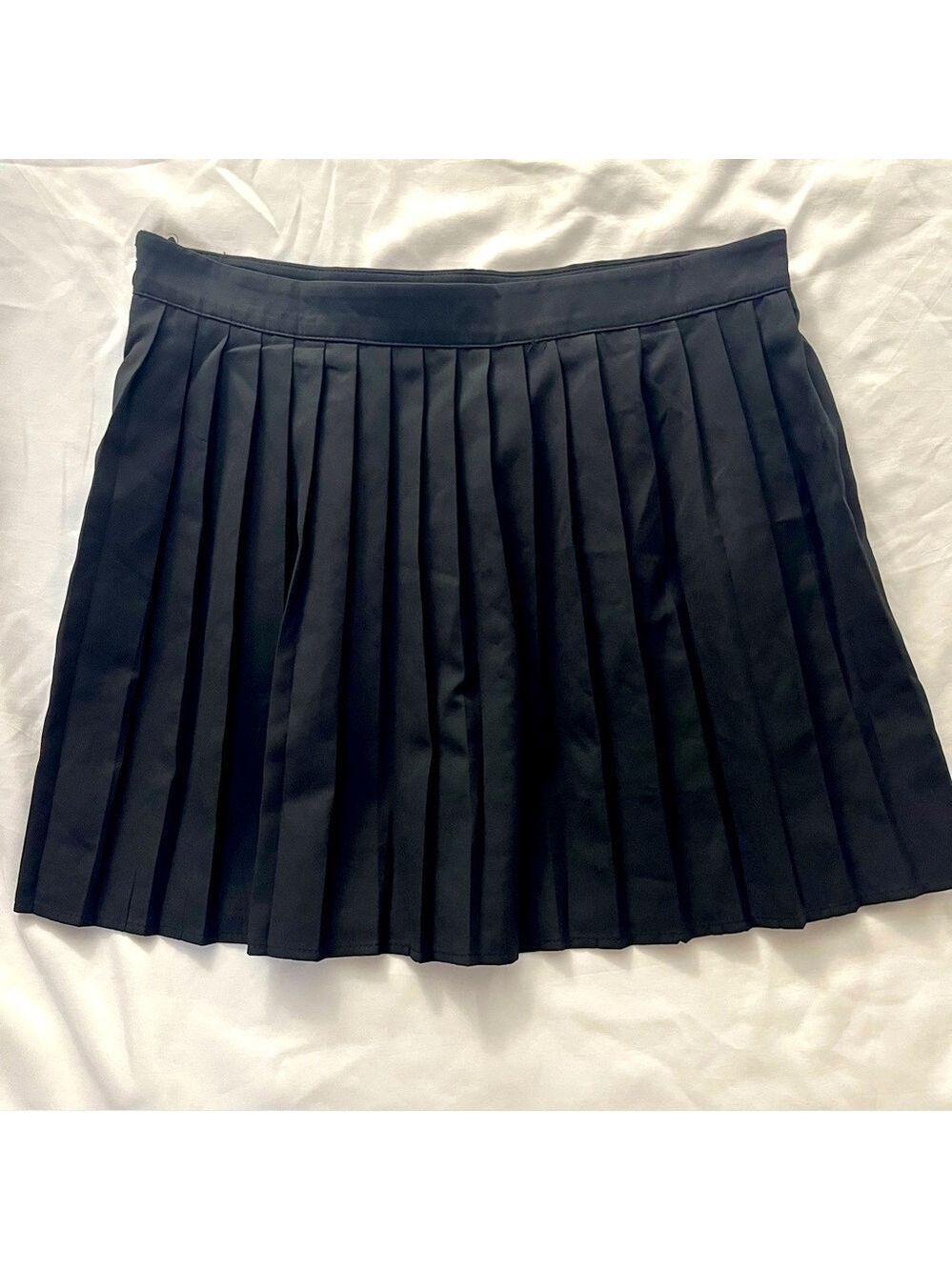 Pleated Mini Skirt Black Size XL
